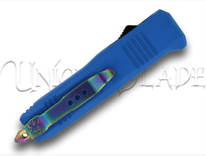 Dark Star Miniature Damascus Steel Automatic Dual Action Out The Front Knife