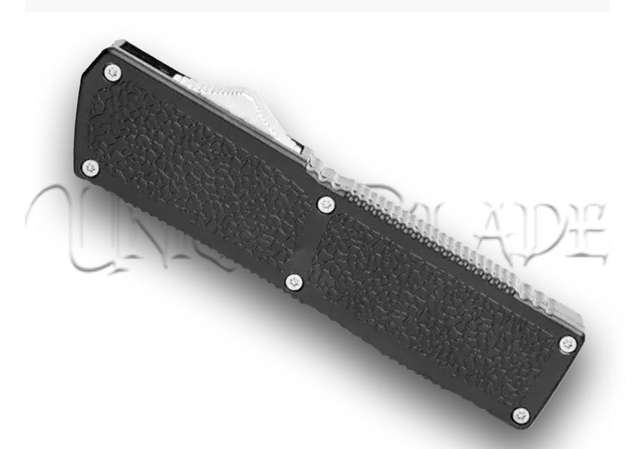 Lightning Elite Black OTF Automatic Knife - Tanto Satin Plain