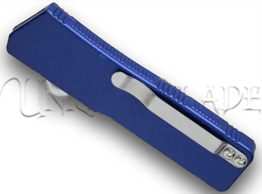 Lightning Blue OTF Automatic Knife - Black Plain
