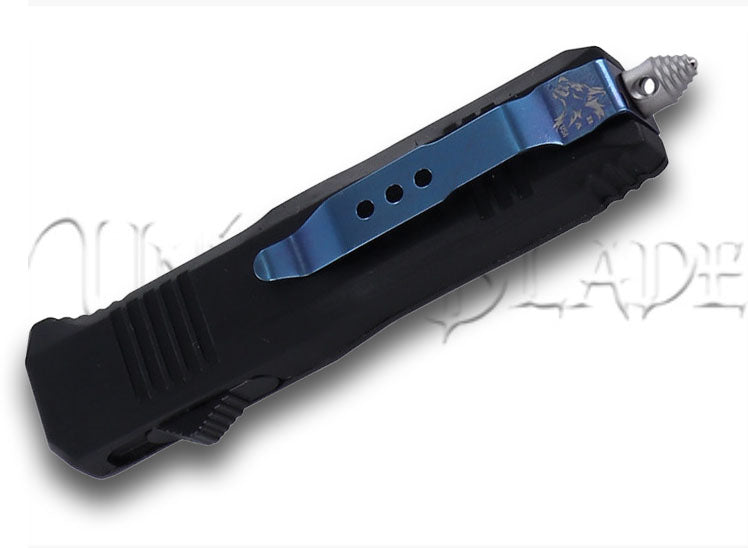 Touch of Sapphire Damascus Steel Mini Automatic OTF knife
