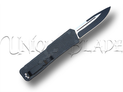 Brutus Black OTF Automatic Knife - Black Plain Blade - Single Edge