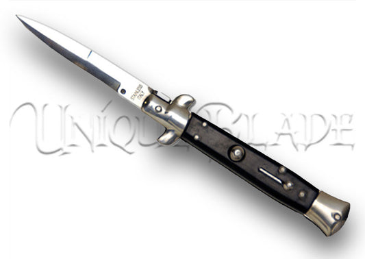 9" Italian stiletto automatic switchblade knife - Black