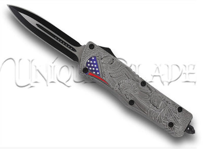 American Pride Dual Action Heavy Duty Automatic OTF Knife - Unleash strength and precision with this robust dual-action companion.
