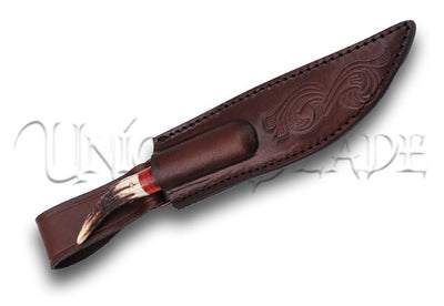 Augusta Trailing Point Hunting Knife Stag Handle