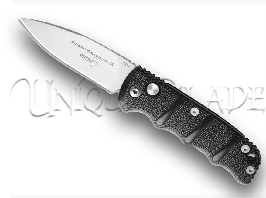 Boker Kalashnikov 74 Automatic Knife: Silver Precision Edge – Unleash Tactical Excellence with Every Swift Deployment.