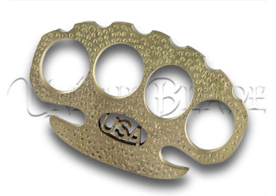 Bulletproof 100% Pure Brass Knuckle Paper Weight Accessory: Unleash Strength and Style on Your Desk or Collection – A Unique and Durable Addition.