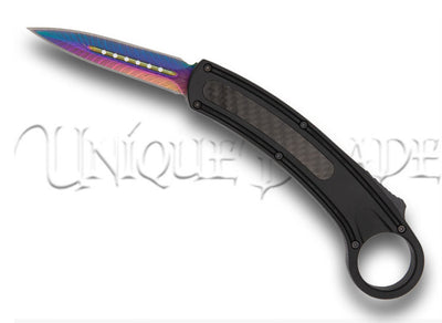 Containment Breach Karambit Style Automatic Dual Action Out the Front Knife: Unleash Tactical Precision with a Unique and Formidable Blade Design.