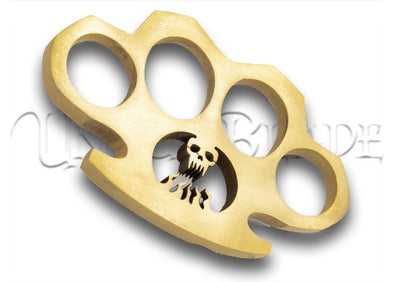 Creature Feature 100% Pure Brass Knuckles Wire Cut Design Paperweight Accessory: Unleash Strength and Unique Style on Your Desk or Collection.