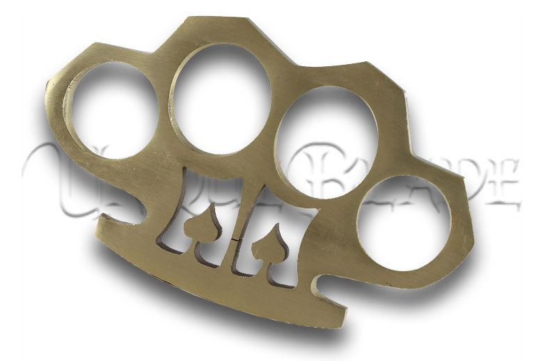 Double Dealer 100% Pure Brass Knuckle Paper Weight Accessory - Double the impact, double the style. This solid brass knuckle paperweight is a bold accessory, embodying strength and distinctive design.