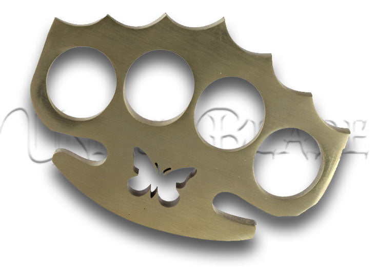 Float like a Butterfly 100% Pure Brass Knuckle Paper Weight Accessory - Stylish Defense for Your Desk - This brass knuckle paperweight accessory combines elegance with a touch of personal security for your workspace.