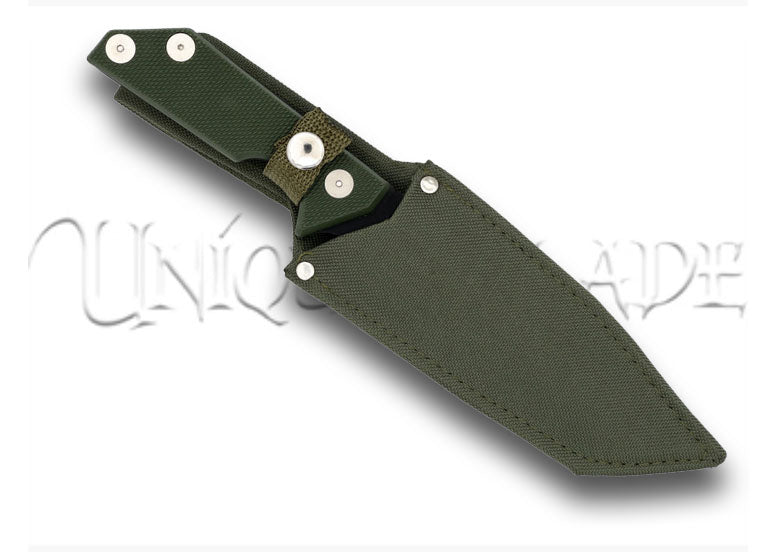 Heavily Wooded Tanto Survival Hunting Knife with Compass