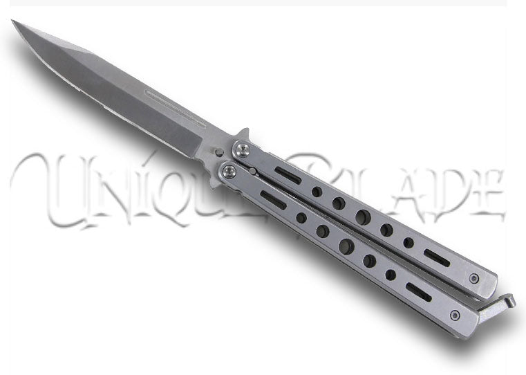 Heavy Duty Tilt-A-Whirl Butterfly Balisong Clip Point Knife - Take a spin into style and precision with this heavy-duty tilt-a-whirl balisong, featuring a clip point blade for a unique and functional flipping experience.
