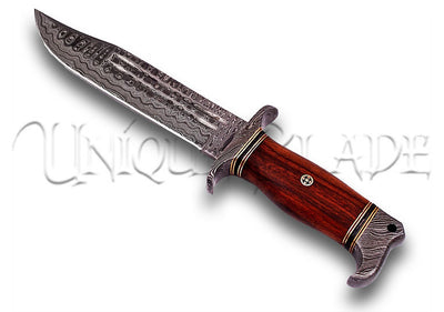 Hunt for Life Nightmare Howler Damascus Steel Hunting Knife - Unleash the Beast - This Damascus steel hunting knife with a Nightmare Howler design is crafted for those on a relentless hunt for life, combining artistry with unmatched performance.