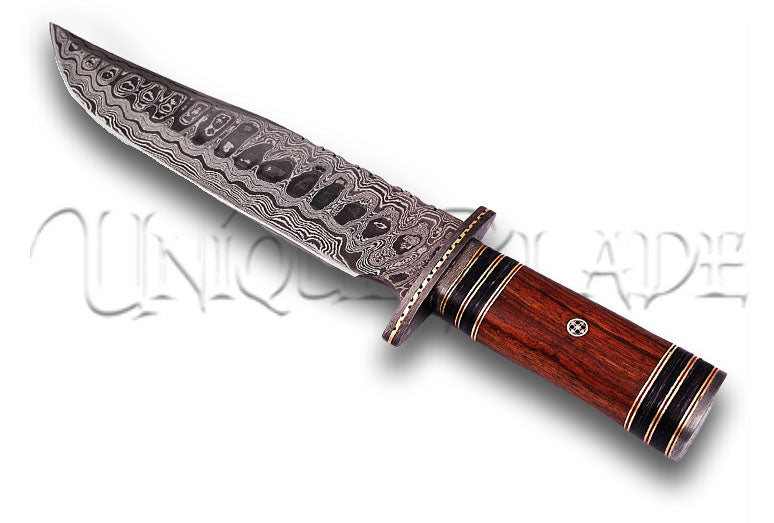 Hunt for Life Ruffian Outlaw Damascus Steel Hunting Knife