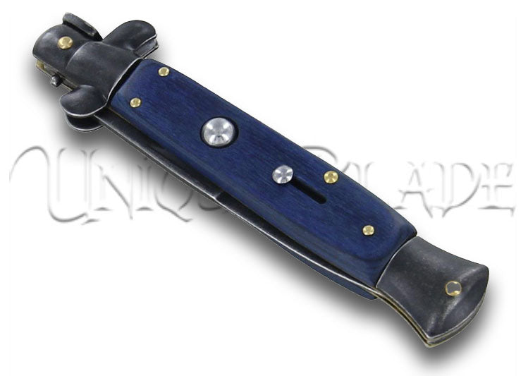 Italian Blue Jay Stainless Steel Automatic Folding Stiletto Knife