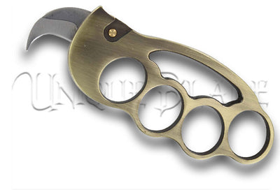 Jab Automatic Brass Knuckle Karambit Knife: Unleash Tactical Precision and Power – A Unique Fusion of Style and Functionality.