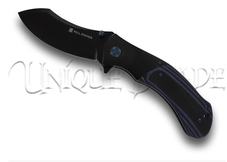 KILL™ Blue Racer Heavy Duty Ball Bearing Spring Assisted Nessmuk Blade Pocket Knife - Unleash the speed and strength of the Blue Racer, a heavy-duty pocket knife with ball bearing spring assistance and a distinctive Nessmuk blade, combining style and functionality for your everyday needs.