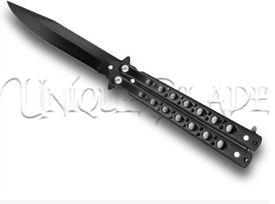 King’s Thorn Balisong Butterfly Knife Flipper Knife Twilight Black - Unleash the elegance of the King’s Thorn with its Twilight Black finish, a stylish and functional balisong butterfly knife that combines craftsmanship and performance in a single flip.