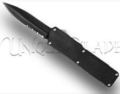 Lightning Black OTF Automatic Knife - Black Dagger Serr