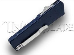 Lightning Blue OTF Automatic Knife - Satin Dagger Plain