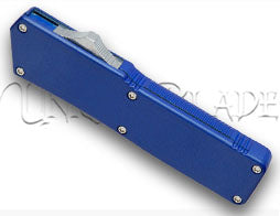 Lightning Blue OTF Automatic Knife - Tanto Two Tone Serr