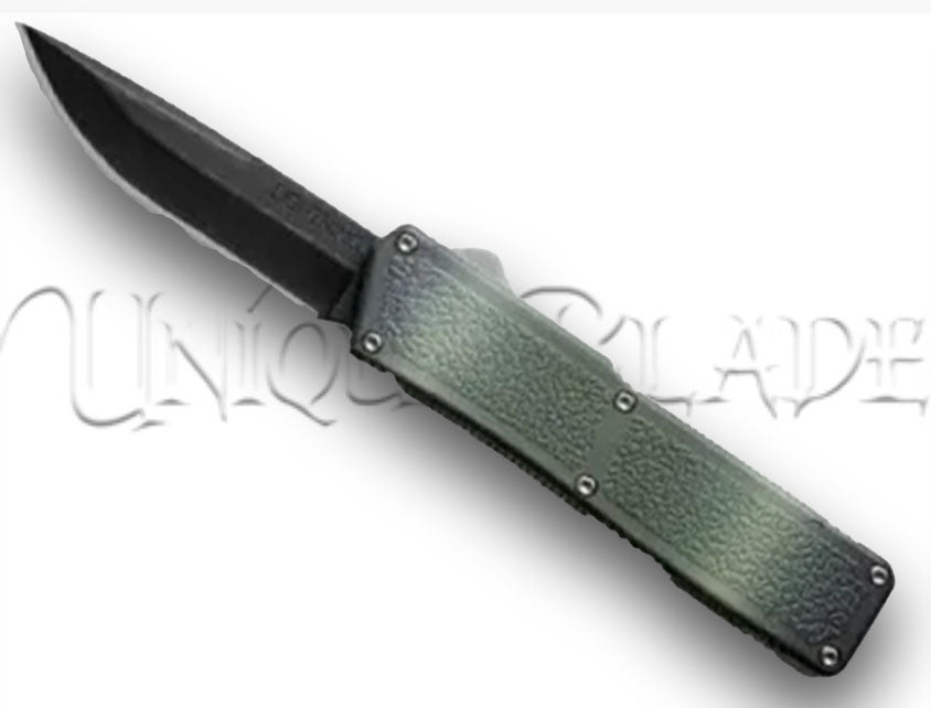 Lighting Camo OTF Automatic Knife - Black - Plain Blade