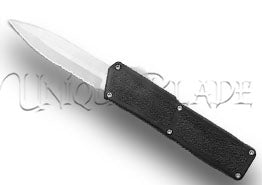 Lightning Black OTF Automatic Knife - Satin Dagger Serr