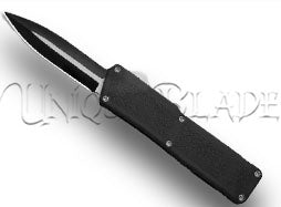 Lightning Black OTF Automatic Knife - Dagger Two-Tone Plain