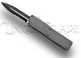 Lightning Gray OTF Automatic Knife - Two-Tone Dagger Serr