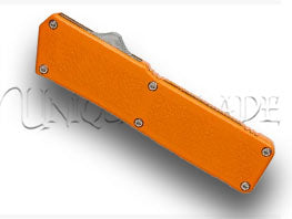 Lightning Orange OTF Automatic Knife - Dagger Black Plain
