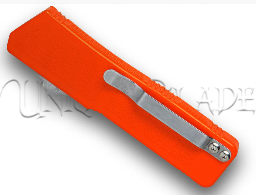 Lightning Orange OTF Automatic Knife - Satin Serrated