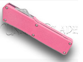 Lightning Pink OTF Automatic Knife - Dagger Satin Plain