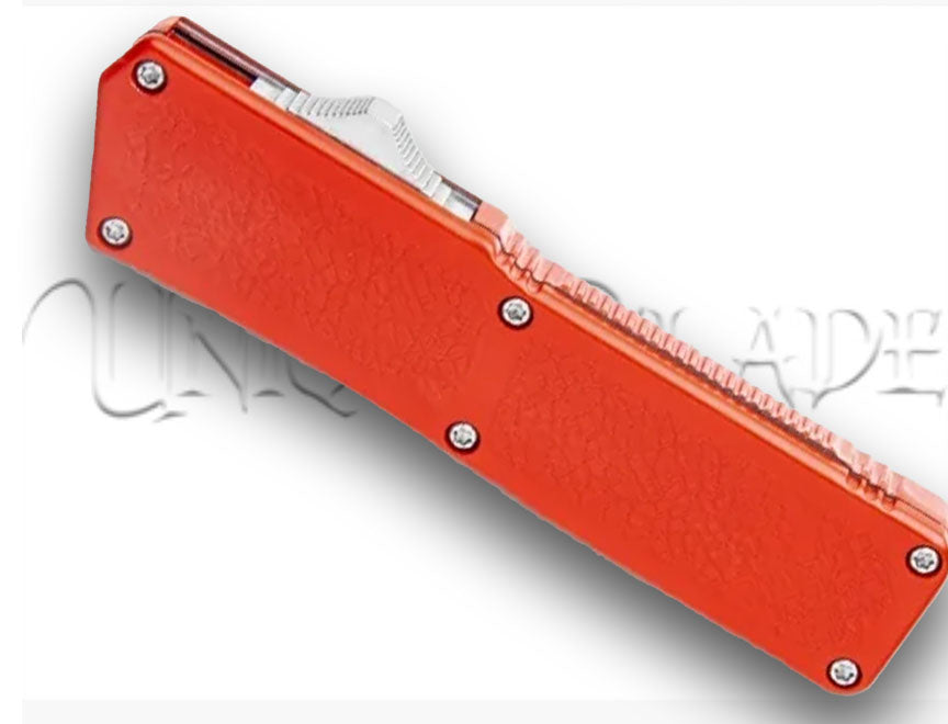Lightning Red OTF Automatic Knife - Satin Plain