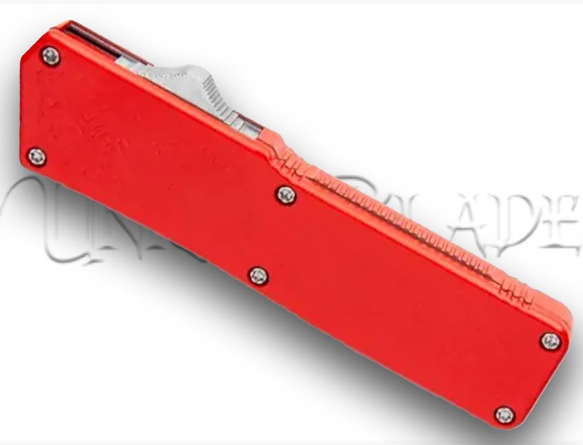 Lightning Red OTF Automatic Knife - Tanto Satin