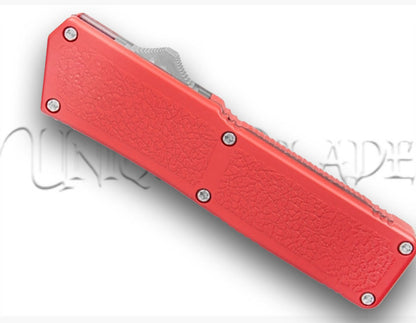 Lightning Red OTF Automatic Knife - Tanto Black Plain
