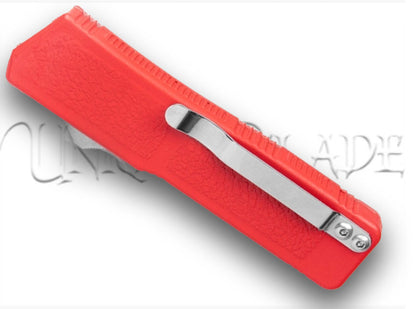 Lightning Red OTF Automatic Knife - Tanto Black Plain