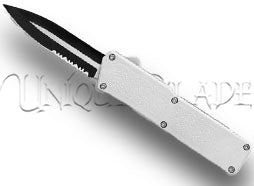 Lightning White OTF Automatic Knife - Dagger Two-Tone Serr