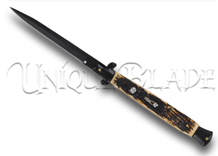 Missouri Monarch XL Grand Italian Milano Faux Stag Stiletto Knife