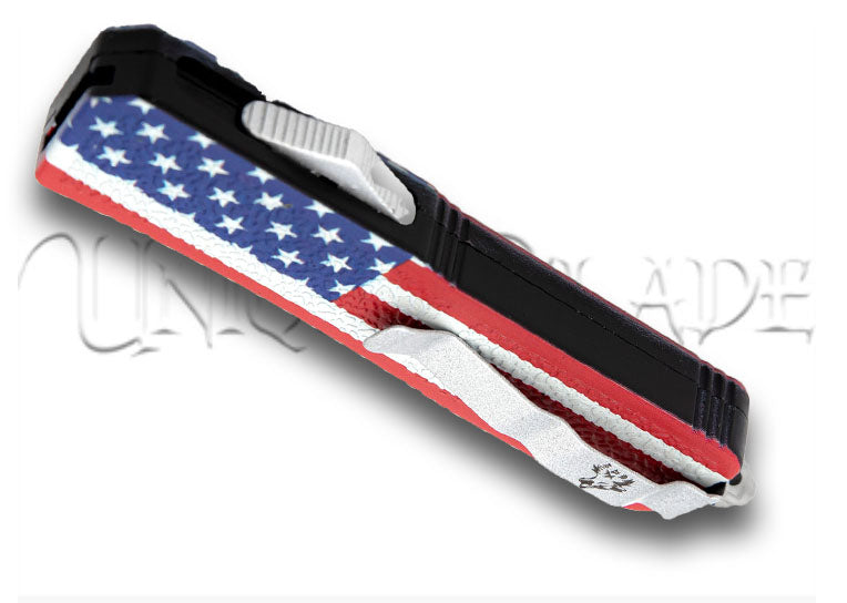One Nation Automatic Tanto OTF Out the Front American Flag Finish Knife