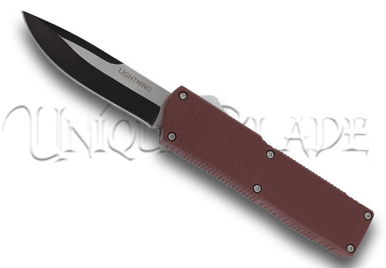 Out Of My Way Lightning Brown Dual Action Drop Point Automatic OTF Knife