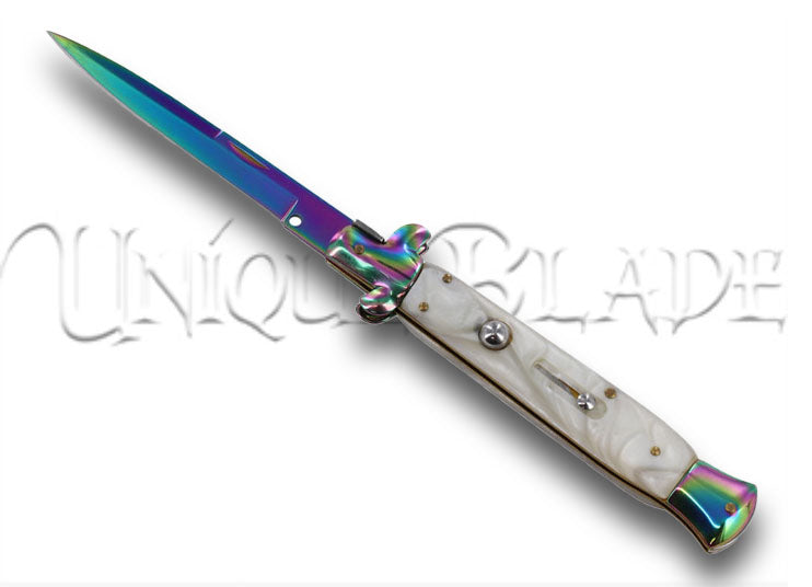 Poison Pearl Pushbutton Stiletto Automatic Italian Milano Knife