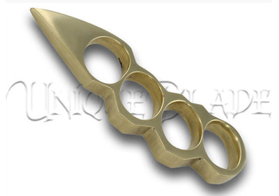 Renegade For Life Solid Brass Knuckleduster Novelty Paper Weight Accessory - Rebellion in Brass - This solid brass knuckleduster paperweight accessory brings a touch of renegade spirit to your workspace.