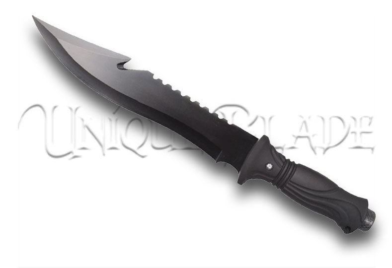Shadow Assassin Survival Knife with Gut Hook: Navigate the shadows with confidence using this survival knife, equipped with a gut hook for versatile outdoor functionality.