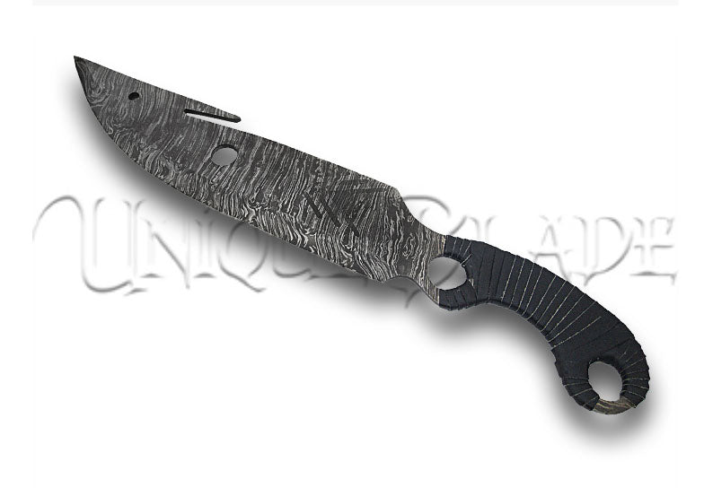 Sumatran Tiger Full Tang Damascus Steel Gut Hook Machete Hunting Knife