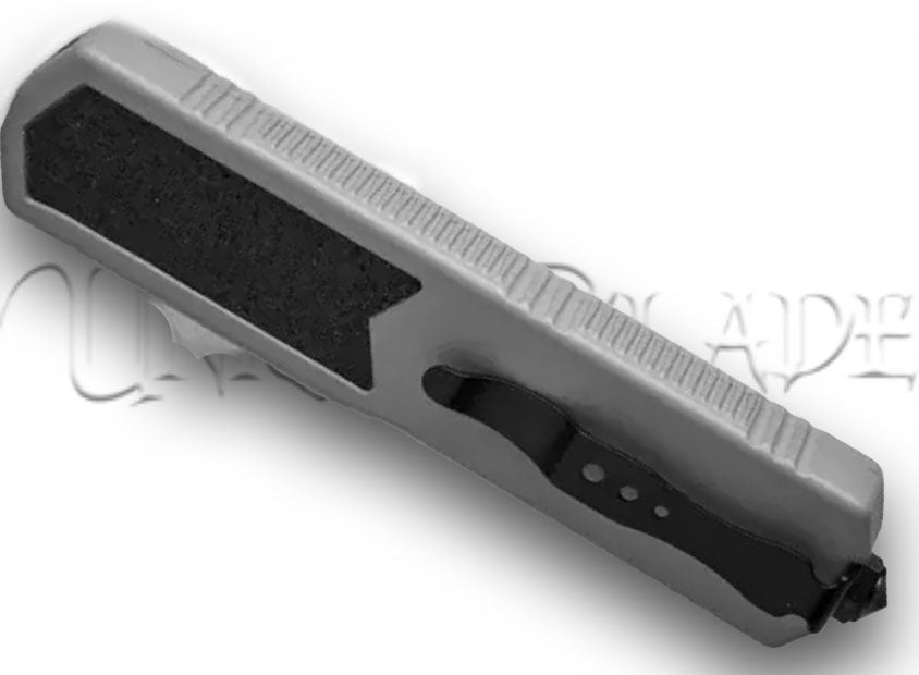 Titan Gray OTF Automatic Knife - Dagger Satin Plain