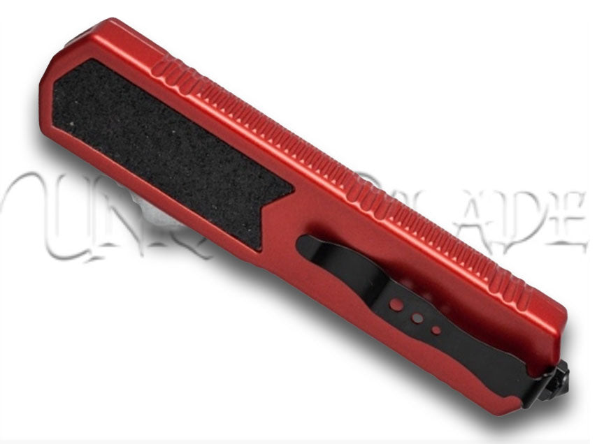 Titan Red OTF Automatic Knife - Dagger Satin Plain