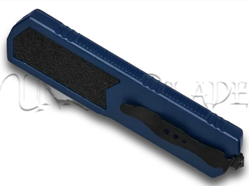 Titan Blue OTF Automatic Knife - Tanto Black Plain
