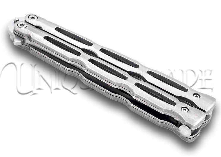 Unchained Balisong Butterfly Knife Stainless Steel Blade Clip Point
