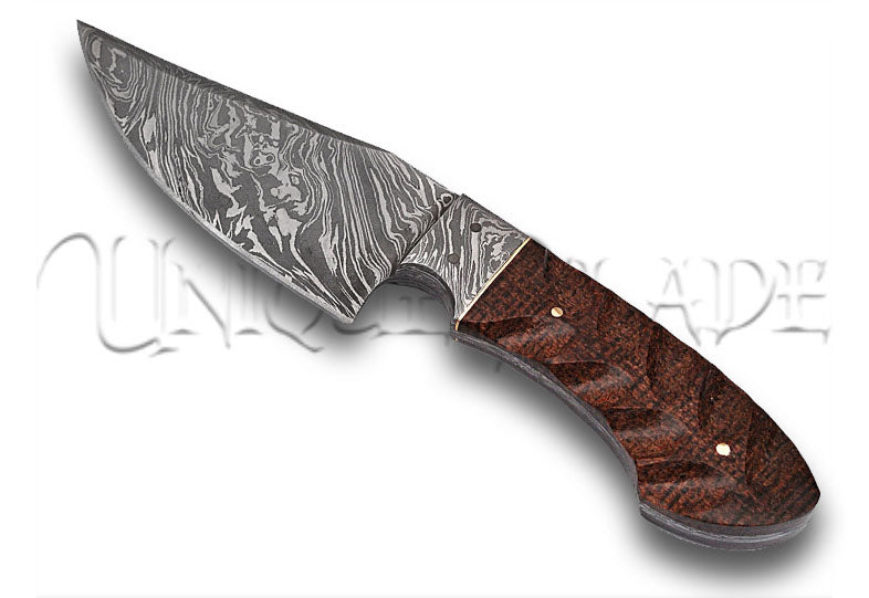 Upper Hand Damascus Steel Full Tang Hunting Knife Micarta Handle Sheath Included