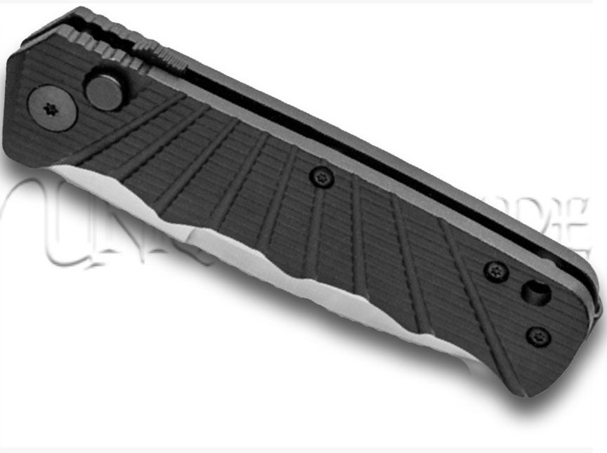 Delta Force Automatic Knife Black Aluminum - Satin Plain